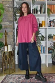 Paloma Tela Peter Pan Blouse Deep Rasberry